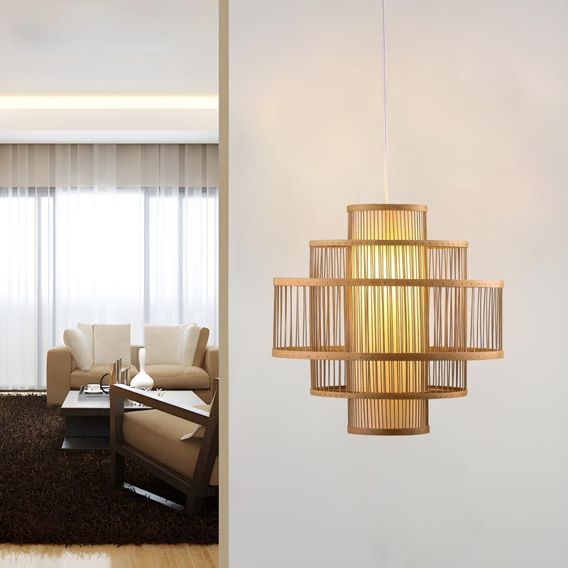 Đèn thả trần trang trí bằng tre tự nhiên THVR91055 - Image 2