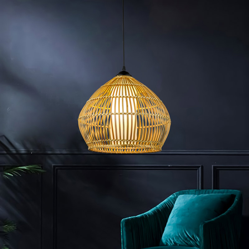 Đèn thả trần trang trí bằng tre thủ công THVR92511 - Image 4