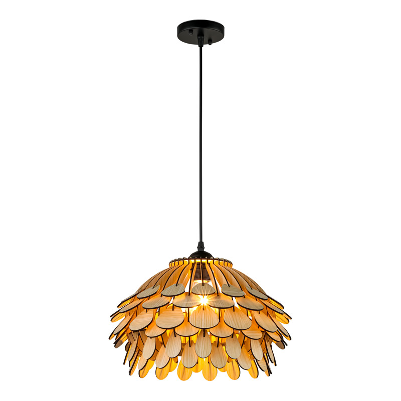 Đèn thả trần trang trí bằng gỗ thiết kế độc đáo THVR95214