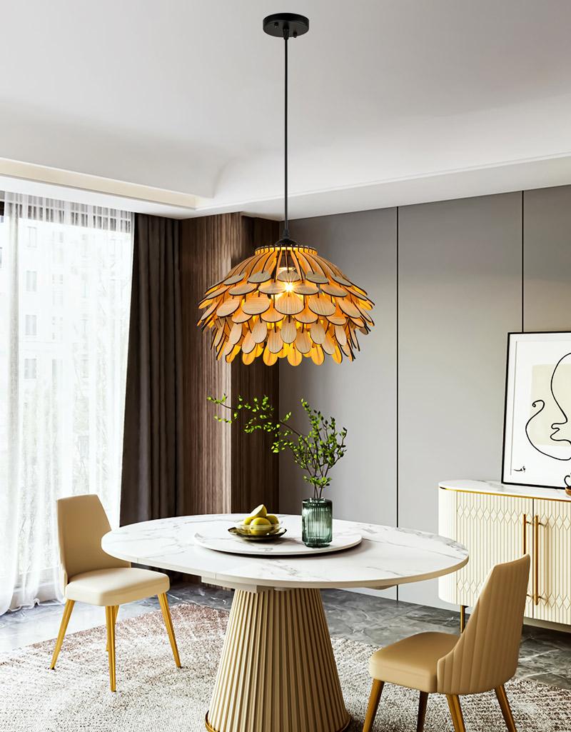 Đèn thả trần trang trí bằng gỗ thiết kế độc đáo THVR95214 - Image 4