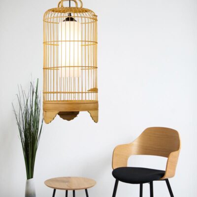 Đèn thả trần trang trí quán cafe bằng tre thủ công THVR95216 - Image 4