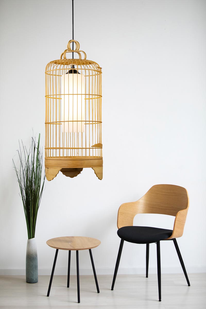 Đèn thả trần trang trí quán cafe bằng tre thủ công THVR95216 - Image 4