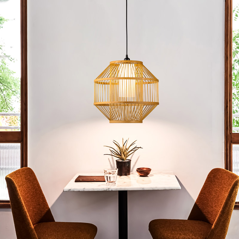 Đèn thả trần trang trí quán cafe bằng tre tự nhiên THVR9576 - Image 4