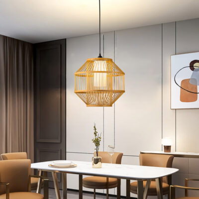 Đèn thả trần trang trí quán cafe bằng tre tự nhiên THVR9576 - Image 3