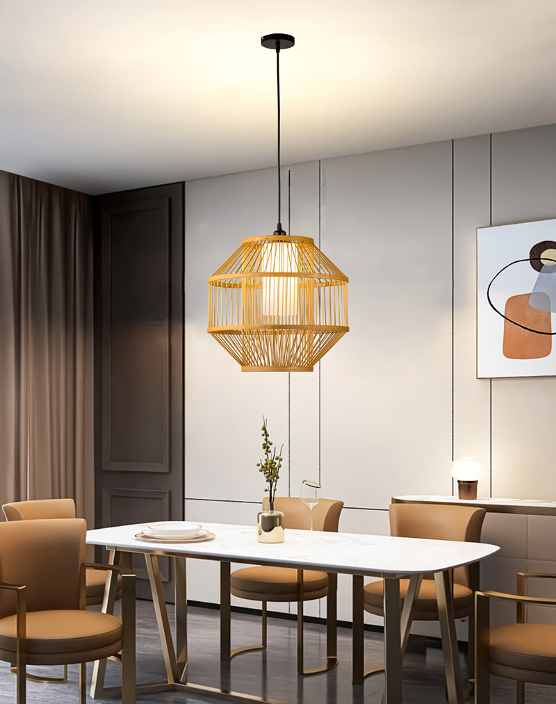 Đèn thả trần trang trí quán cafe bằng tre tự nhiên THVR9576 - Image 3