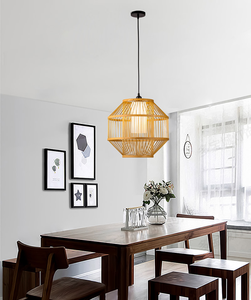 Đèn thả trần trang trí quán cafe bằng tre tự nhiên THVR9576 - Image 2