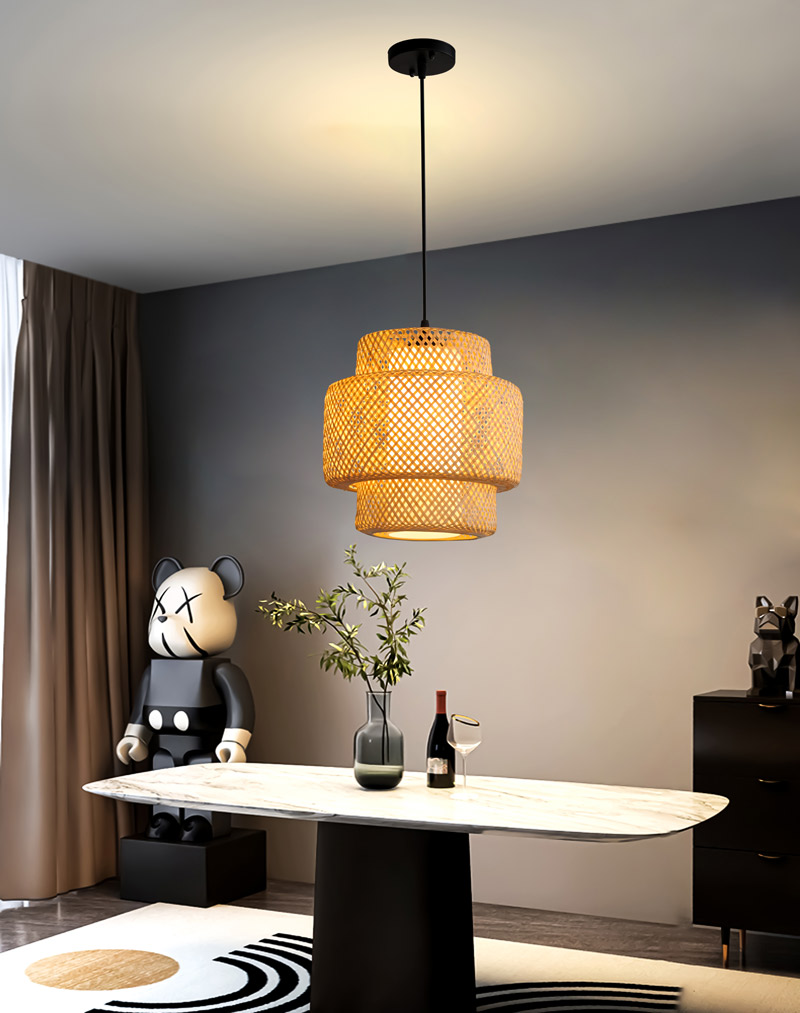 Đèn thả trần trang trí bằng tre thủ công THVR92610 - Image 3