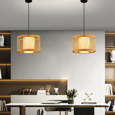 Đèn thả trần trang trí quán cafe bằng tre tự nhiên THVR9803 - Image 4
