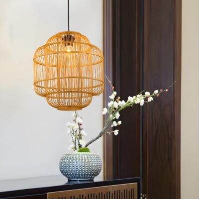 Đèn thả trần trang trí quán cafe bằng tre tự nhiên THVR9806 - Image 3