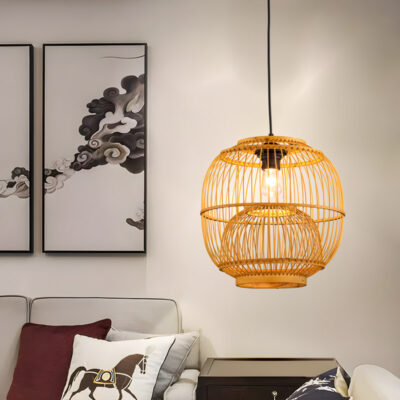 Đèn thả trần trang trí bằng tre thủ công THVR9808 - Image 4