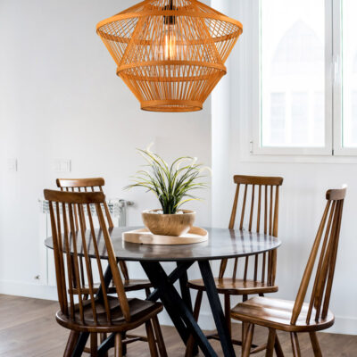 Đèn thả trần trang trí quán cafe bằng tre thủ công THVR98097 - Image 4