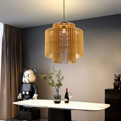 Đèn thả trần trang trí bằng gỗ thủ công THVR999 - Image 3