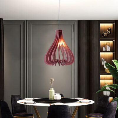 Đèn thả trần trang trí bằng gỗ thủ công THVRG91612 - Image 4