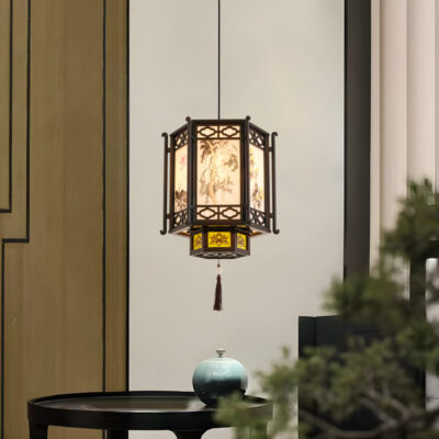 Đèn thả trần trang trí bằng gỗ thủ công độc đáo THVRG95003 - Image 2