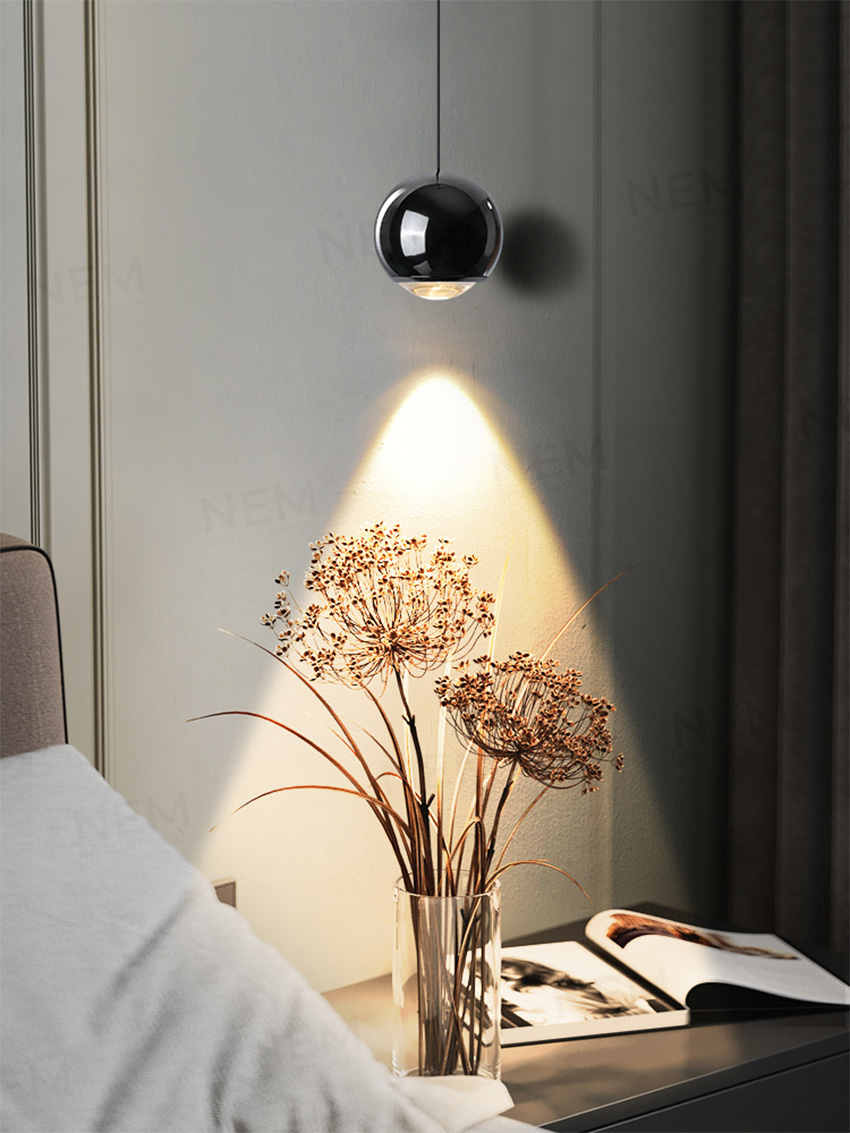 Đèn thả LED quả cầu rọi đen bóng cao cấp THD8170 - Image 2