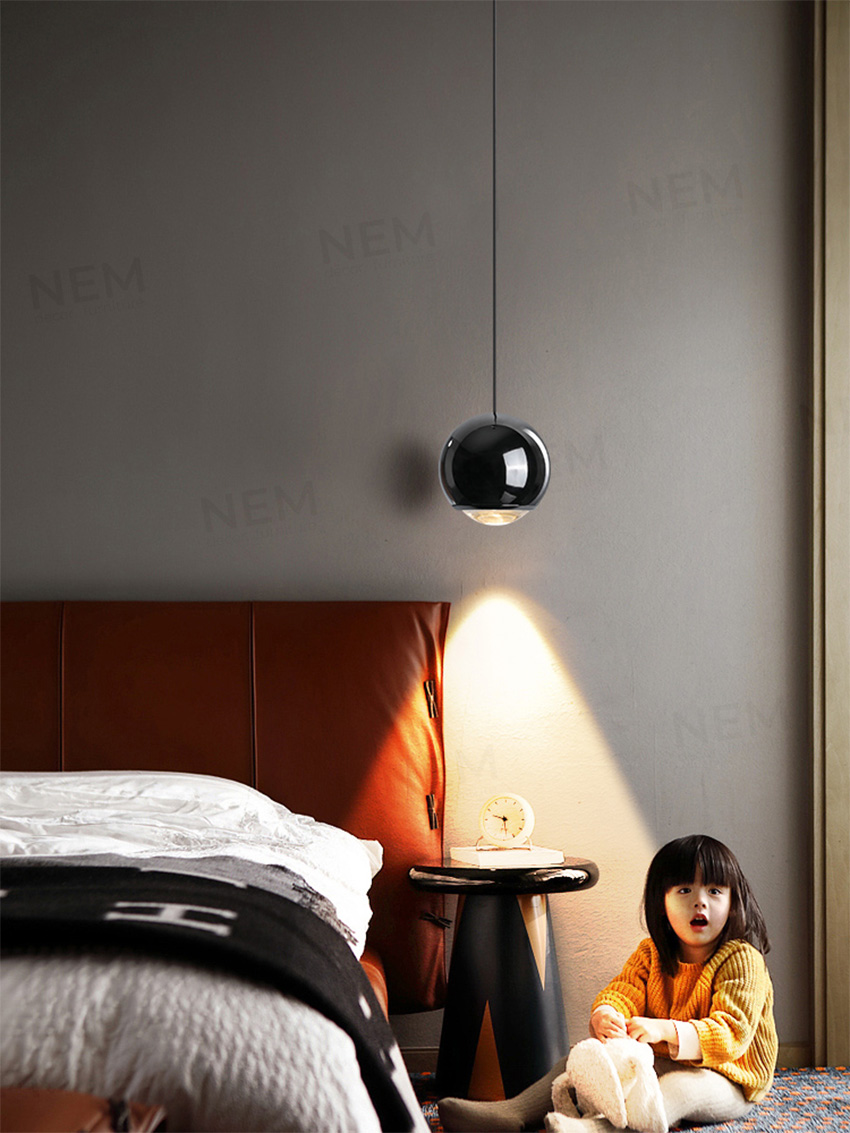 Đèn thả LED quả cầu rọi đen bóng cao cấp THD8170 - Image 4