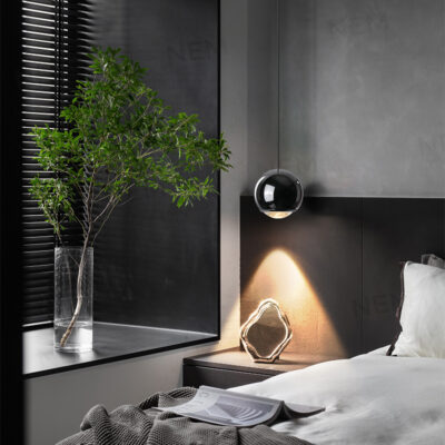 Đèn thả LED quả cầu rọi đen bóng cao cấp THD8170