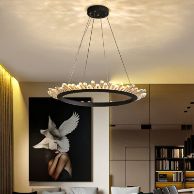 Đèn pha lê thả trần trang trí Hiện đại TPL04 Đen - Image 3