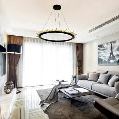 Đèn pha lê thả trần trang trí Hiện đại TPL04 Đen - Image 2