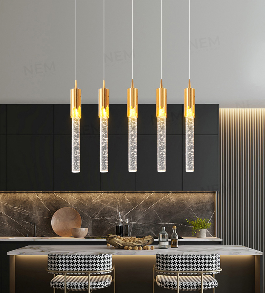 Đèn thả trang trí ống pha lê cao cấp THD03B