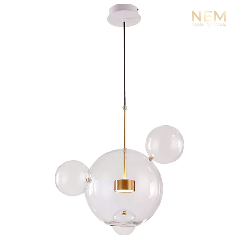 Đèn thả trang trí thủy tinh hiện đại TT.09/3+1