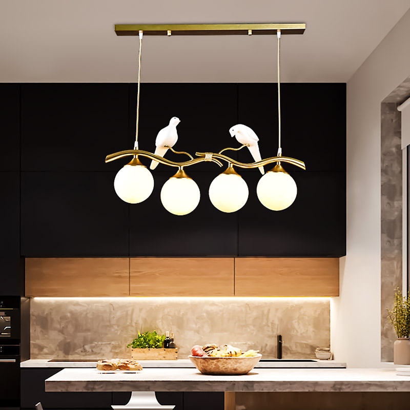 Đèn thả trần trang trí Thân xi vàng đồng cao cấp TTK114T4 - Image 6