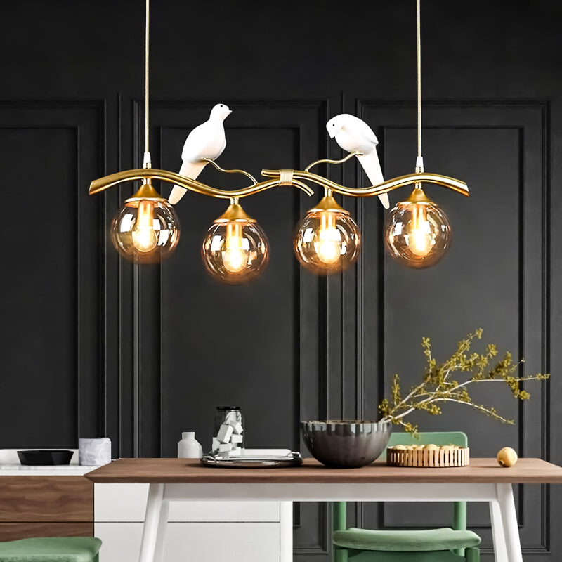 Đèn thả trần trang trí Thân xi vàng đồng cao cấp TTK114T4 - Image 4