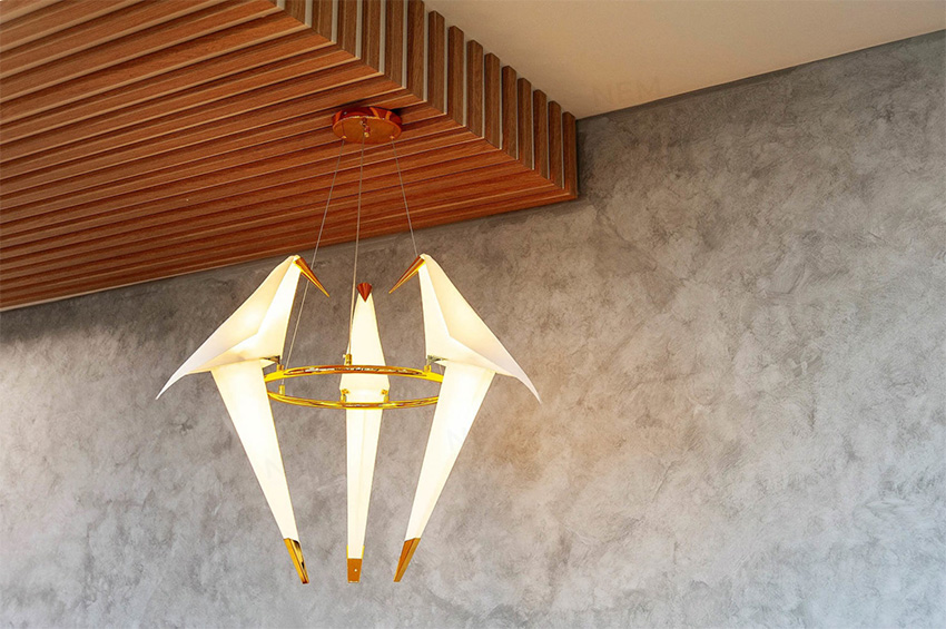 Đèn thả trang trí chim hạc thân vàng cao cấp TTK09T3 - Image 4