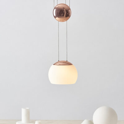 Đèn thả LED thủy tinh trang trí thân vàng bóng cao cấp THD73 - Image 2