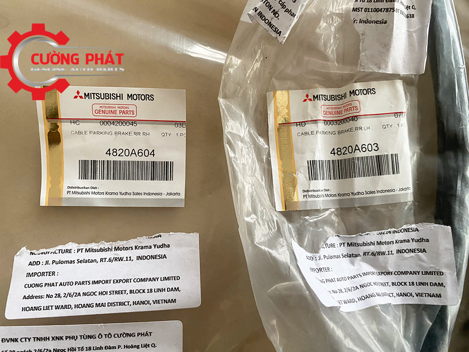 Day-phanh-tay-Mitsubishi-Xpander-4820A603-4820A604 (5) Tem mã dây cáp phanh tay Mitsubishi Xpander chính hãng