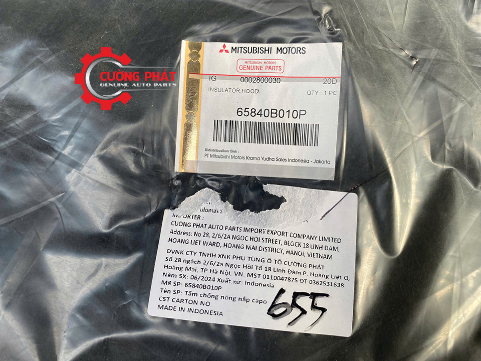 Chong-nong-cabo-Mitsubishi-XForce-65840B010P (4) Tem mã tấm chống nóng cabo Mitsubishi XForce